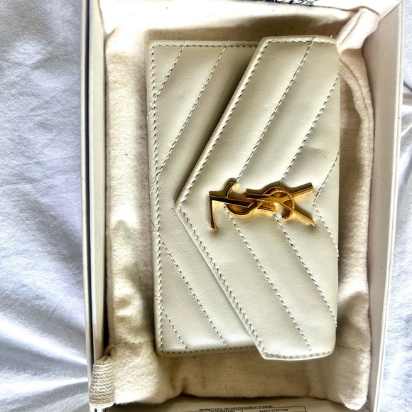 Saint Laurent Quilted Leather Card Holder - Picture 1 of 6